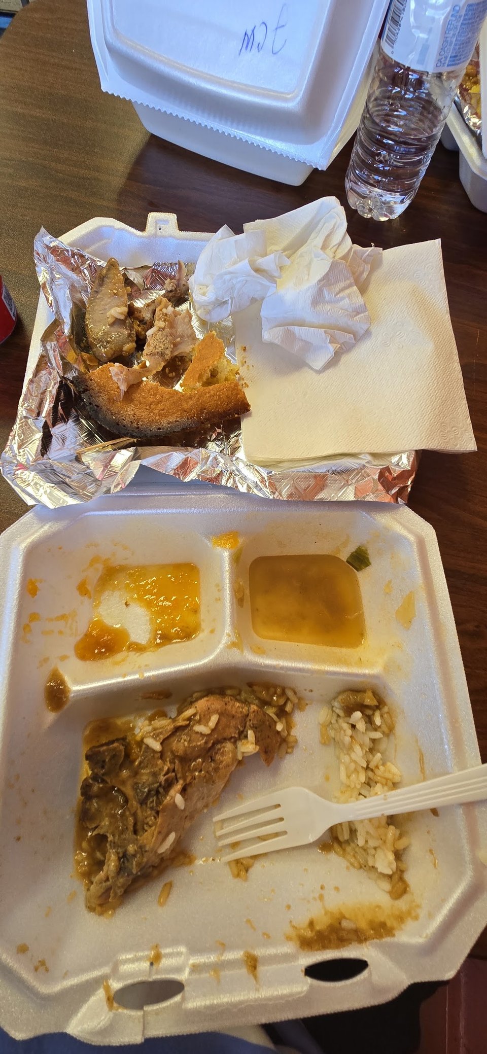 Soul food menu beside simple drink choices.